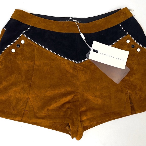 Endless Rose Pants - NWT Endless Rose Tan Suede Shorts Size XS NWT